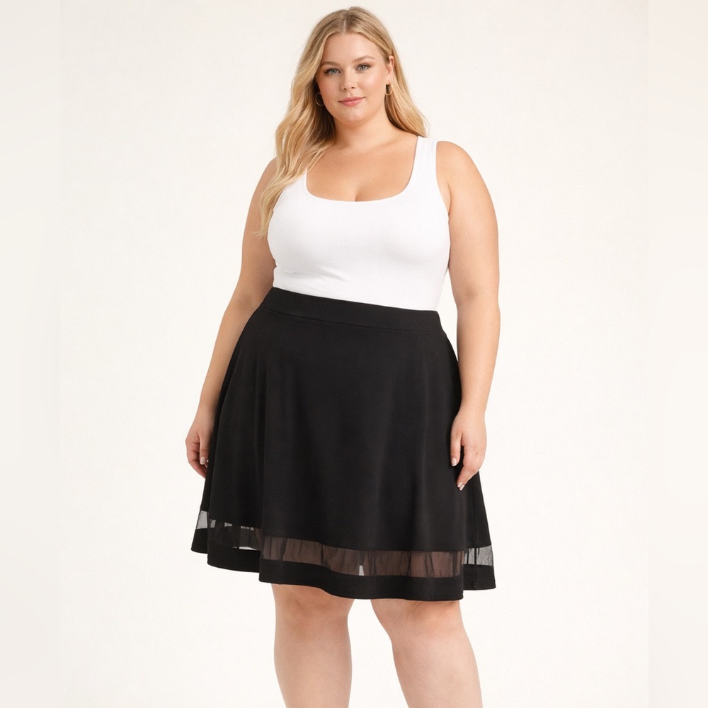 Forever 21 Plus Size Black Skater Skirt | Size 3X